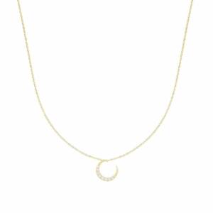 eshop SX01410 Collier Doré Lune Pavée