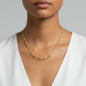 eshop sx01412 Collier Doré Royale Multi rangs gourmette