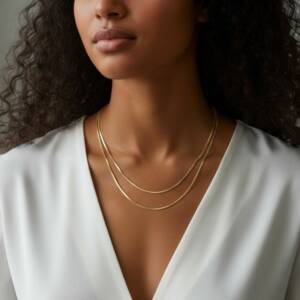 eshop SX01417 Collier Doré Double Chaine Magique