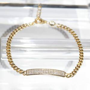 SX01376þBracelet Doré Gourmette Pavée