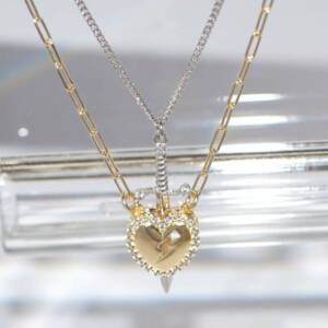 SX01400þCollier bicolore double Épée d’Amour