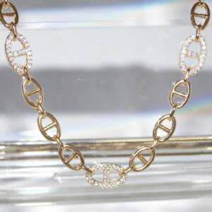 SX01402þCollier Doré Grain de Café Intégral