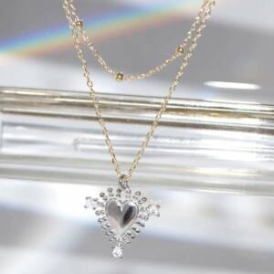 SX01407þCollier Cœur Divin Doré