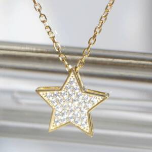 SX01420þCollier Doré Etoile Pavée