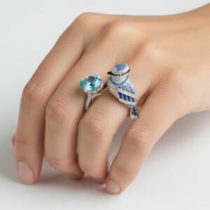ESHOP SL01604 Bague L’oiseau Bleu