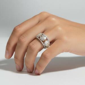 ESHOP SL01613 Bague Trio Fleurs