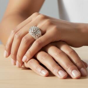 ESHOP SL01616 Bague Cabochon Matelasse´