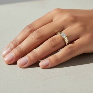 eshop SL01623 Bague Dore´e Solitaire Baguette