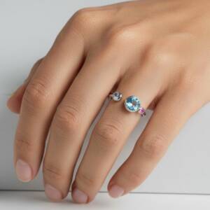 eshop SL01626 Bague Ouverte Azur