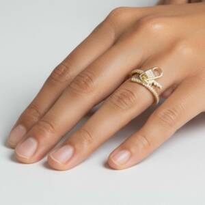 ESHOP SL01628 Bague Zip Dore´e