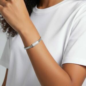 ESHOP SL01633 Bracelet Tube Central Pave´
