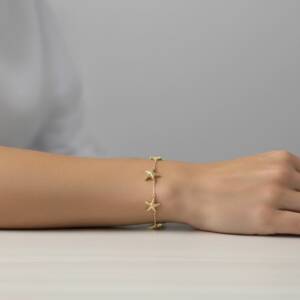 ESHOP SL01637 Bracelet Dore´ Etoiles de Mer