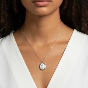 ESHOP SL01643 Collier Medaillon Nacre Serpent