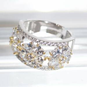 SL01613þBague Trio Fleurs