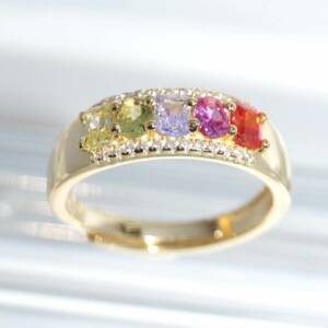 SL01619þBague Dorée Rainbow