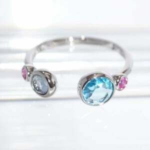 SL01626þBague Ouverte Azur