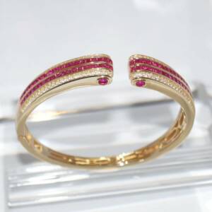 SL01632þBracelet Doré Princess Fuchsia