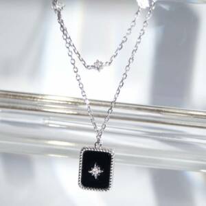 SL01654þCollier Rose des Vents Onyx
