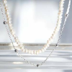 SL01658þCollier Chaine Double Perle