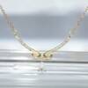SL01669þCollier Dorée Rosette Goutte