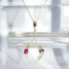 SL01686þCollier Losange Dorée Pavé Multicolore