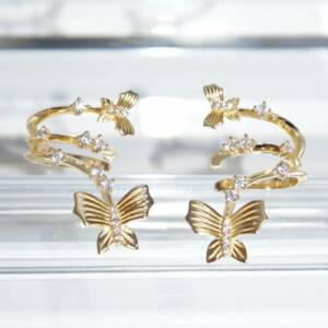 SL01694þBoucle Dorée Earcuff Papillon