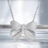 SL01645þCollier Noeud Maxi Rosette Pavée
