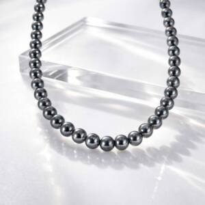 SX01392þCollier Perles de Minuit 5mm