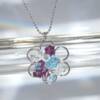 AL00033þCollier Rond Fleur Pop Cristal