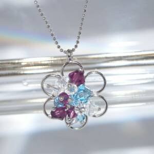 AL00033þCollier Rond Fleur Pop Cristal