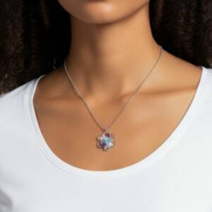 ESHOP COLLIER FLEUR CRISTAUX M