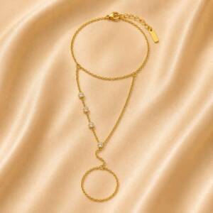 NJ00584þBracelet Baciamano Cristallo Dorato Capri