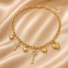 NJ00644þCollier Chiave del Cuore Bellissima