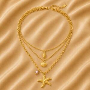 NJ00671þCollier Tesori del Mare Capri Doré