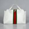 FL00092þSac cabas à bande tricolore en cuir grainé Made in Italy