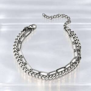 NJ00811þBracelet Homme Chaîne Signature en Acier Inoxydable