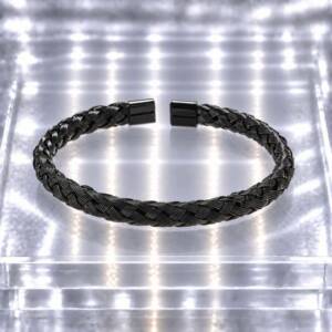 NJ00821þBracelet Homme Tressé Black Wave