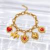 NJ00837þBracelet Charms Cœurs Passion en Acier Inoxydable Doré