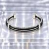 NJ00839þBracelet Homme Jonc Double Ligne Noir & Argent