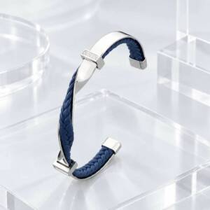 NJ00842þBracelet Homme Jonc Riviera Bleu & Cristal