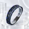 NJ00846þBracelet Homme Multirang Bleu Nuit & Noir