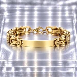 NJ00848þBracelet Homme Chaîne Rock Iconique Dorée