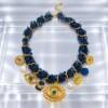 NJ00906þCollier Foulard Denim Œil Protecteur & Charms