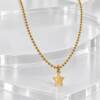 AR000969þCollier Chaîne Perlée Étoile Dorée