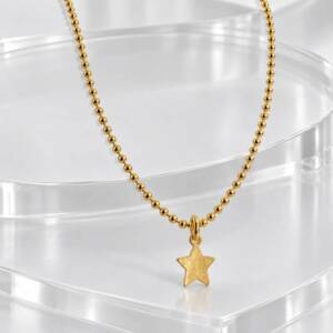 AR000969þCollier Chaîne Perlée Étoile Dorée