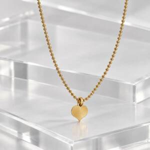 AR000970þCollier Chaîne Perlée Cœur Doré