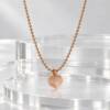AR000974þCollier Chaîne Perlée Cœur en Argent 925 Rosé