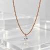 AR000975þCollier Chaîne Perlée Zircon Poire en Argent 925 Rosé