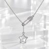 AR000983þCollier Épingle Étoile Nacrée & Zircons