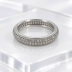 DV01976þBague Alliance Pavée Éclat Éternel en Argent 925 & Zircons